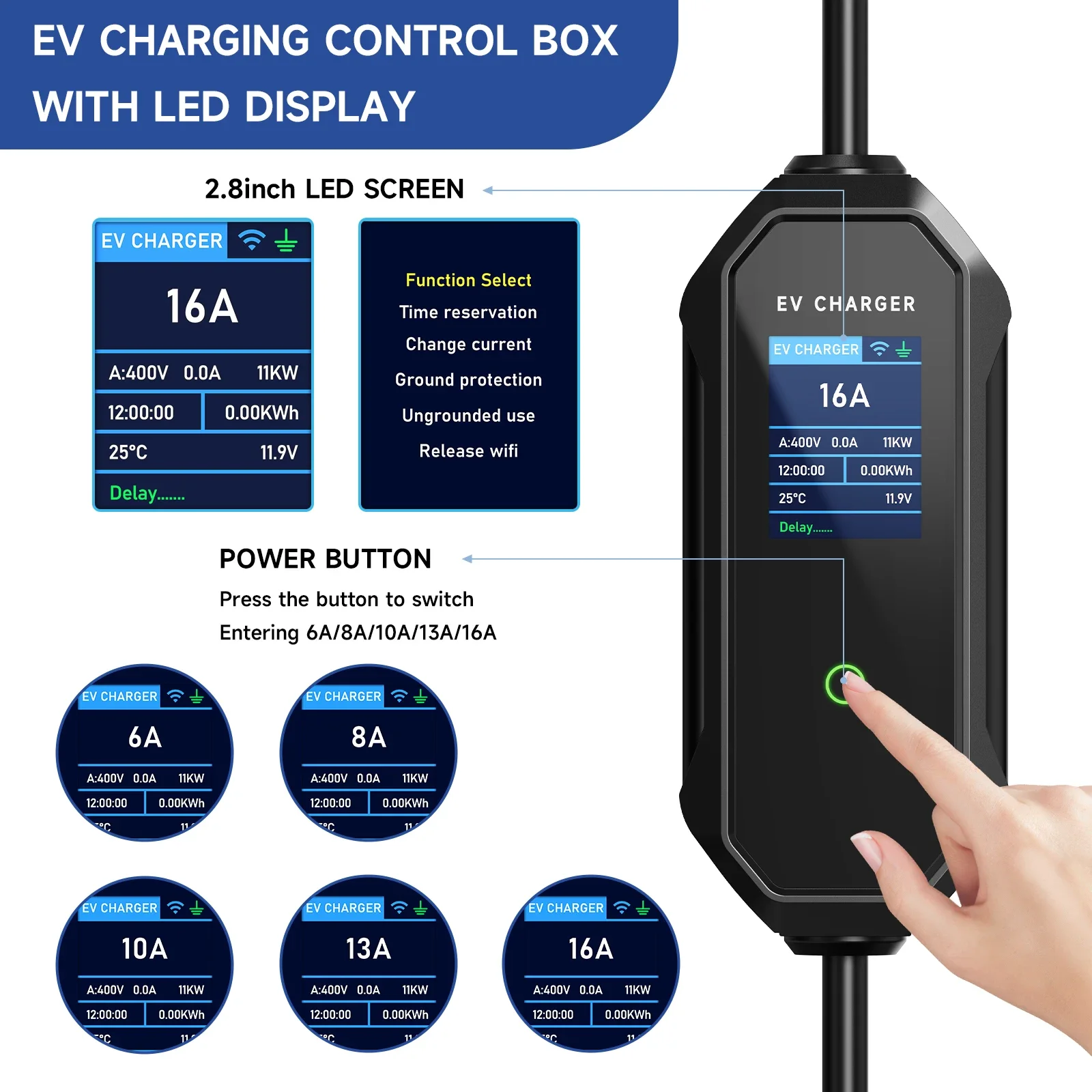Chargeur EV portable AFEEV 11K - Type 2 Portable Ev Charger 11Kw Cee avis et prix