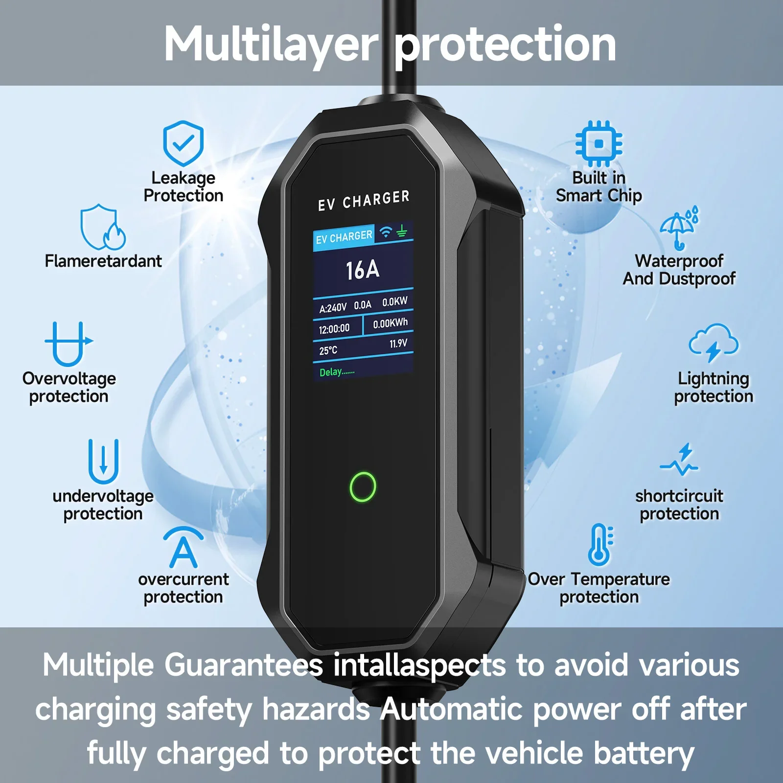 Chargeur EV portable AFEEV 11K - Type 2 Portable Ev Charger 11Kw Cee avis et prix